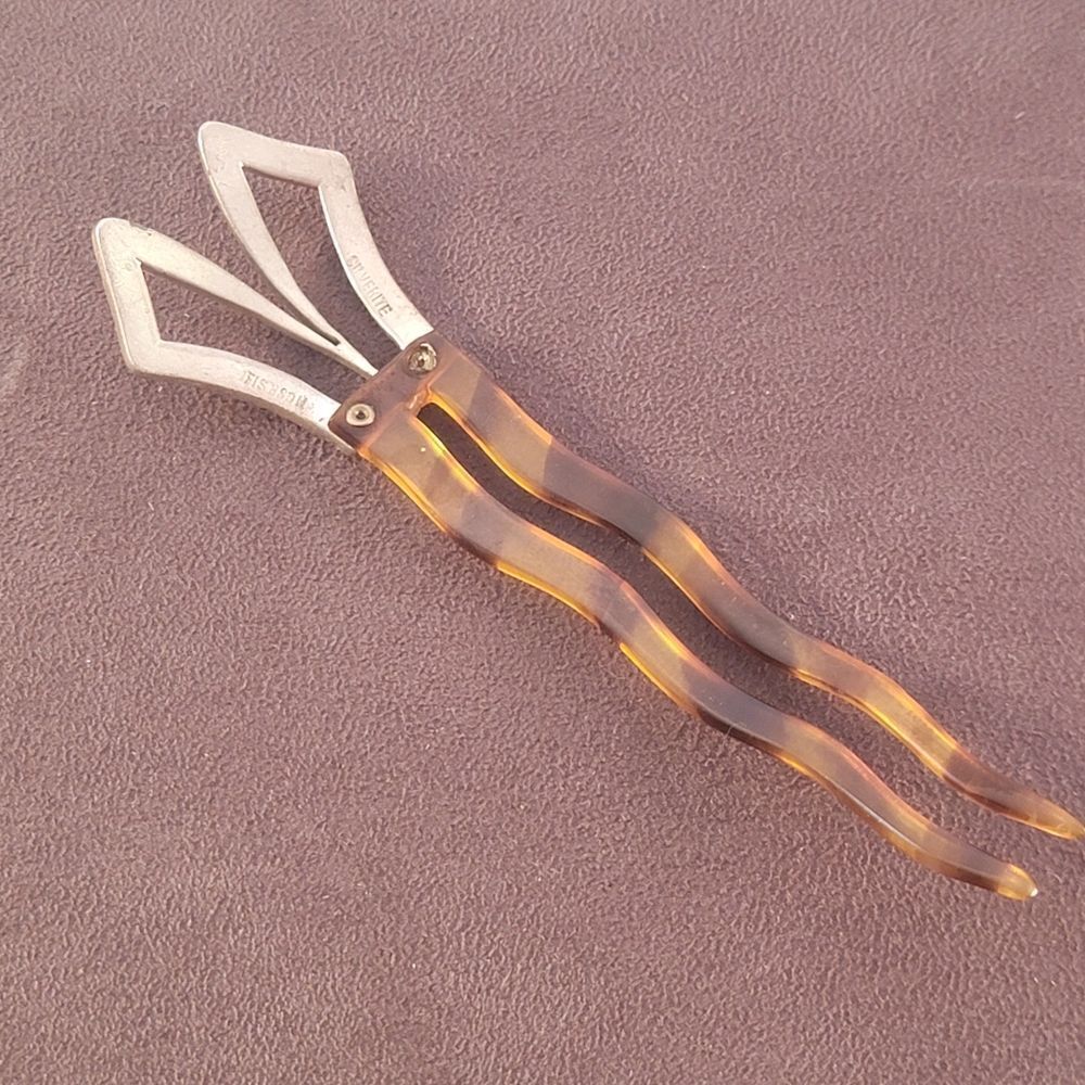 Antique 1920's Art Deco Fishson Silverite Hair Pin - Picture 7 of 8